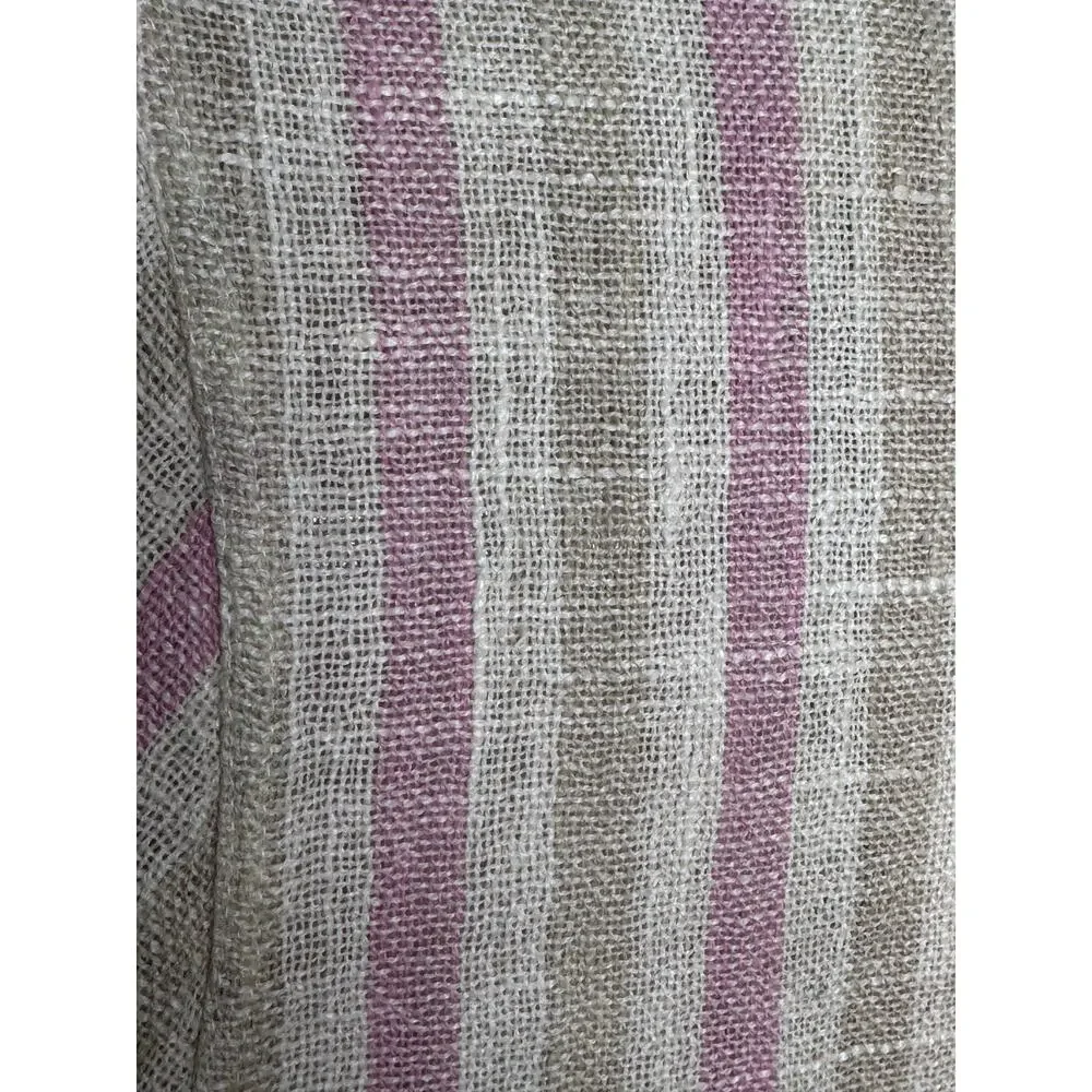 1970s Donal Davies Ireland Linen Wool Stripe Shirt Dress Size Small